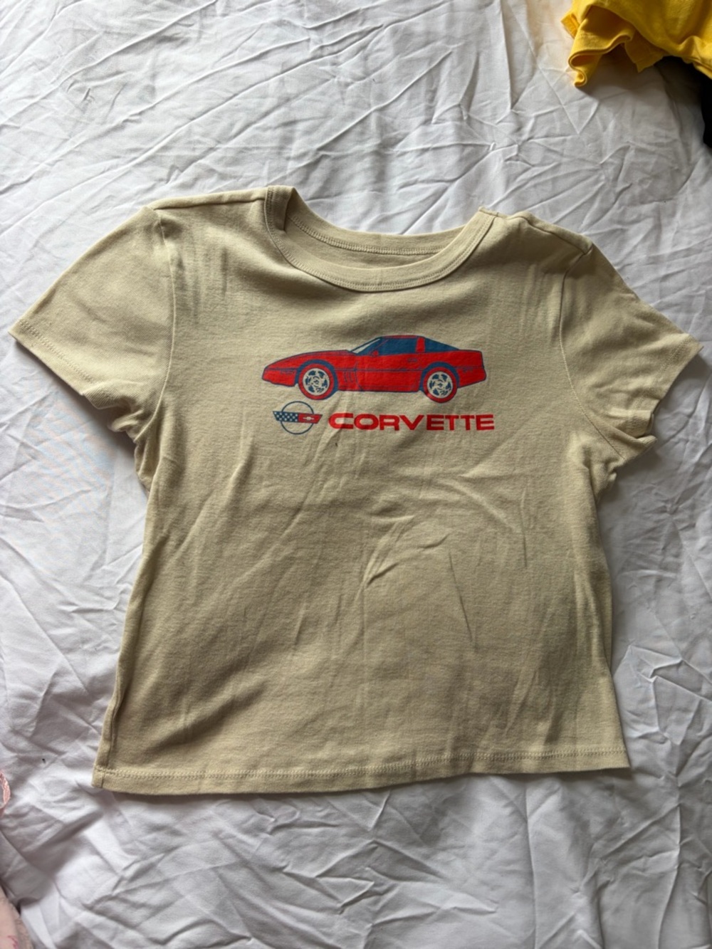 Corvette Graphic Tee - Cream Short Sleeve Kids Shirt